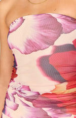 Imogen Purple Floral Print Strapless Maxi Dress Image