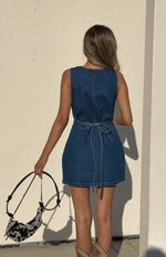 Isla Dark Wash Denim Mini Dress Image