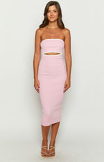 Isobel Pink Strapless Midi Dress Image