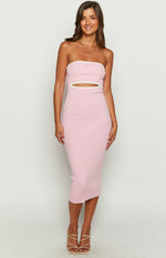 Isobel Pink Strapless Midi Dress Image
