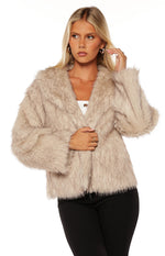 It Girl Sand Faux Fur Jacket - PRE ORDER Image