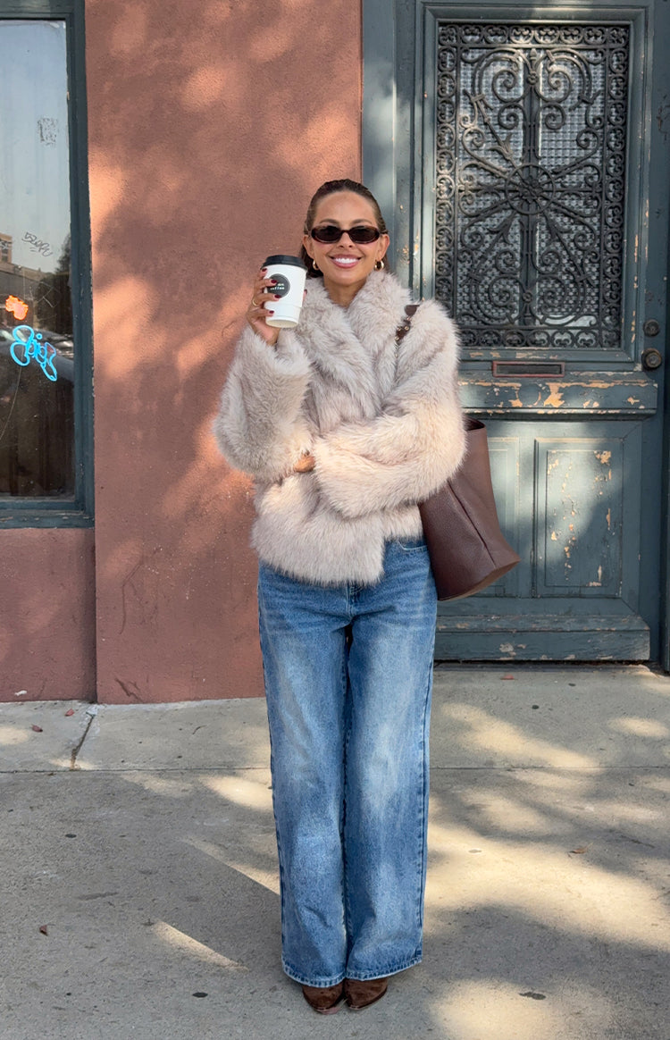 It Girl Sand Faux Fur Jacket - PRE ORDER Image