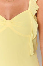 Joyce Yellow Chiffon Mini Dress Image