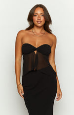 Jacqulin Black Strapless Top Image