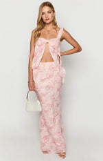 Jacqulin Pink Butterfly Maxi Skirt Image
