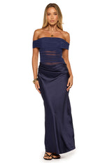 Jamilla Navy Off Shoulder Formal Maxi Dress Image