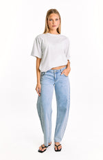 Jannina Light Wash Denim Studded Low Rise Jeans Image