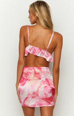 Jessie Pink Print Mini Skirt Image