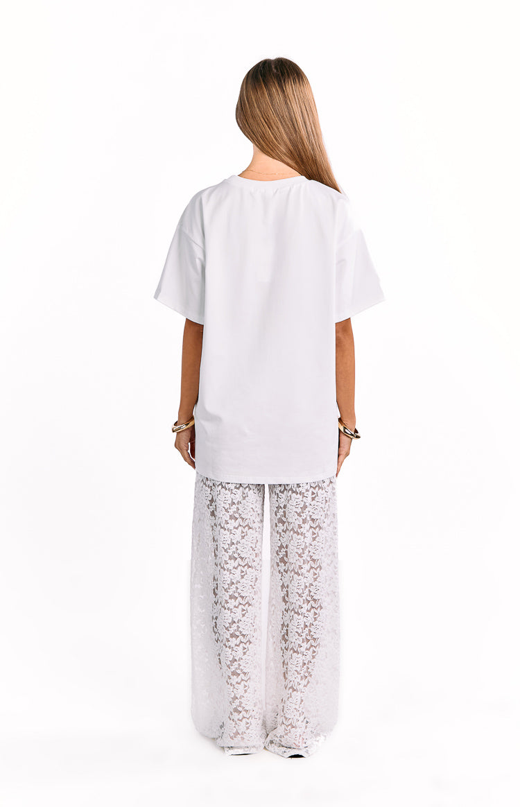 Jev White Lace Pants Image