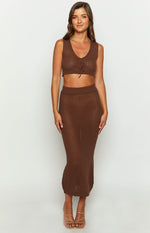 Jimmi Brown Knit Crop Top Image