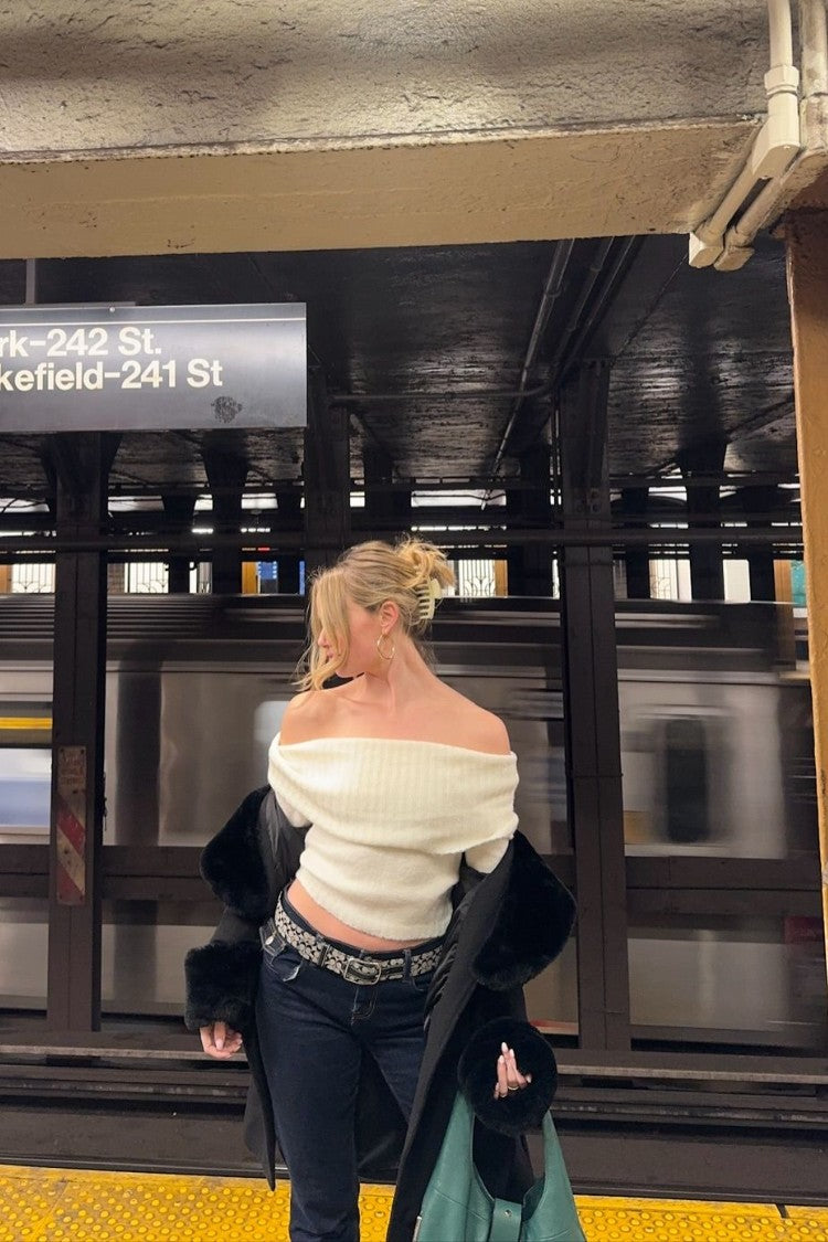 Joey Cream Off Shoulder Sweater