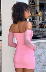 Kaliana Pink Off The Shoulder Mini Dress Image