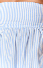 Klee Light Blue Strapless Tie Back Top Image