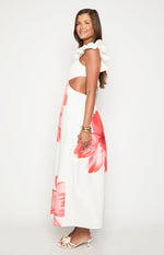 Kaden White Floral Print Maxi Dress Image