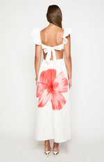 Kaden White Floral Print Maxi Dress Image