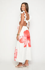Kaden White Floral Print Maxi Dress Image