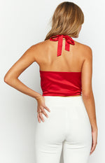 Kai Red Halter Crop Top Image