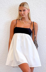 Karia White Contrast Mini Dress Image