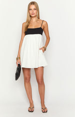 Karia White Contrast Mini Dress Image