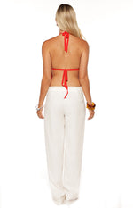Kiki Red Crochet Flower Halter Top - PRE ORDER Image