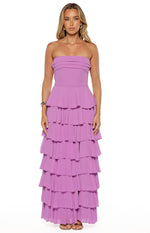 Kim Magenta Strapless Ruffle Maxi Dress Image