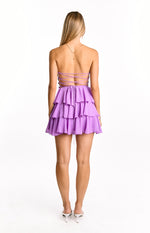 Kimmie Magenta Strapless Ruffle Mini Dress Image