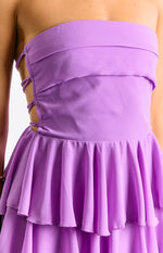Kimmie Magenta Strapless Ruffle Mini Dress Image