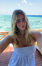 Klee Light Blue Strapless Tie Back Top Image