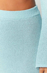 Laila Blue Knit Maxi Skirt Image