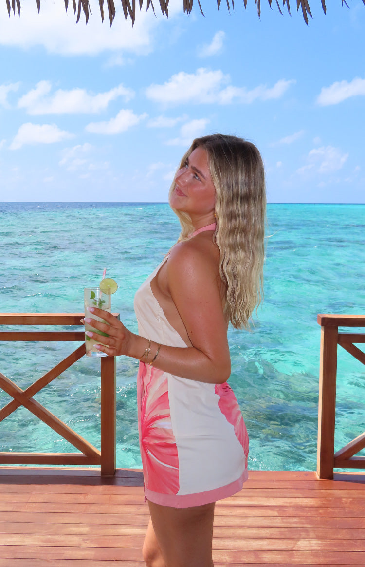 Lainey White Floral Print Mini Dress Image