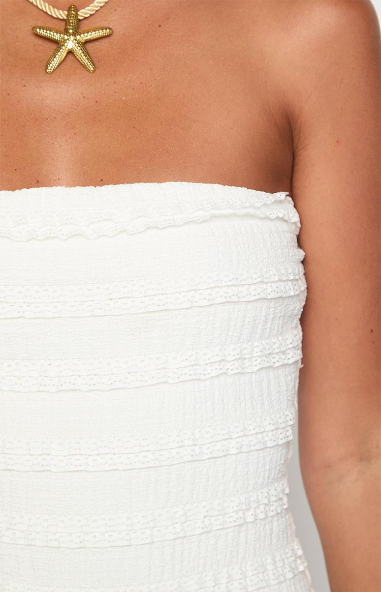 Lela White Strapless Playsuit Image