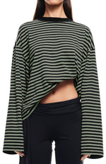 Lioness Bloom Forest Stripe Long Sleeve Top Image