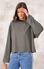 Lioness Bloom Forest Stripe Long Sleeve Top Image