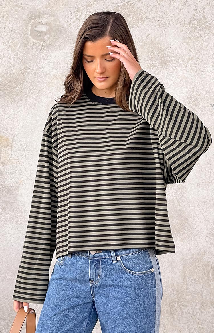 Lioness Bloom Forest Stripe Long Sleeve Top Image