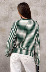 Lioness Bloom Moss Stripe Long Sleeve Top Image