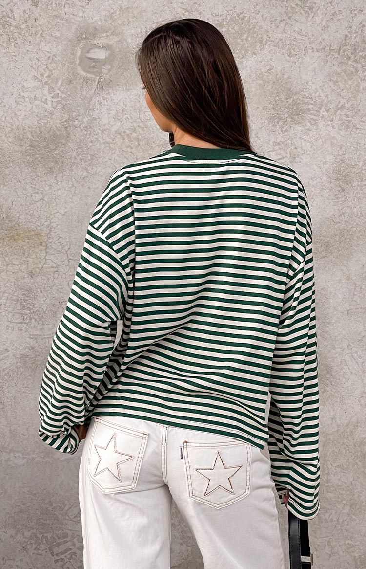 Lioness Bloom Moss Stripe Long Sleeve Top Image