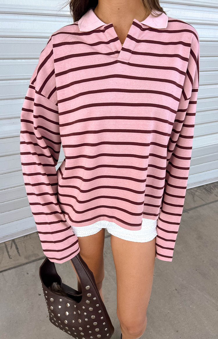 Lioness Rebels Jersey Burgundy Blush Stripe Image