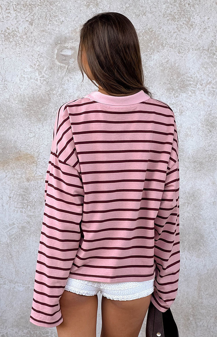Lioness Rebels Jersey Burgundy Blush Stripe Image