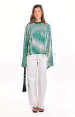 Lioness Bloom Moss Stripe Long Sleeve Top Image