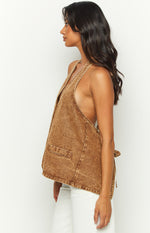 Lioness Hills Halter Stonewash Top Image