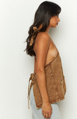 Lioness Hills Halter Stonewash Top Image