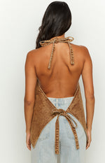 Lioness Hills Halter Stonewash Top Image
