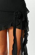 Lola Black Mesh Mini Dress Image