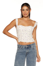 Louis Purple Floral Corset Top Image