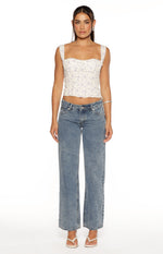 Louis Purple Floral Corset Top Image