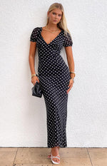 Lovella Black Polka Dot Maxi Dress Image