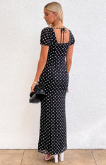 Lovella Black Polka Dot Maxi Dress Image