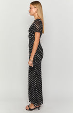 Lovella Black Polka Dot Maxi Dress Image