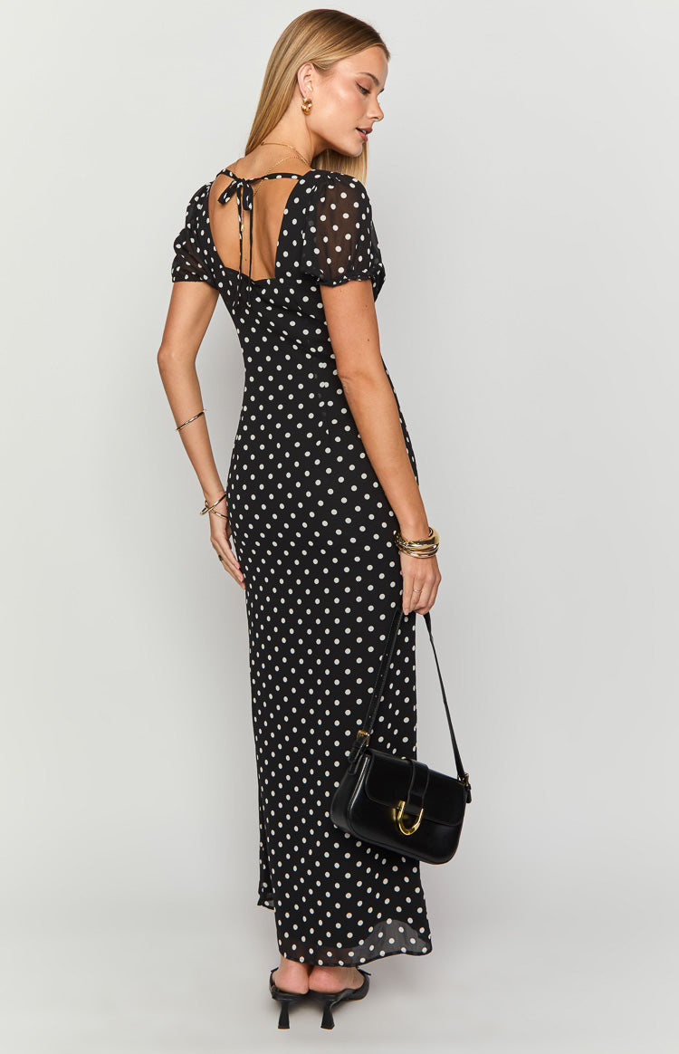 Lovella Black Polka Dot Maxi Dress Image