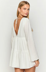 Lucky Heart White Long Sleeve Mini Dress Image
